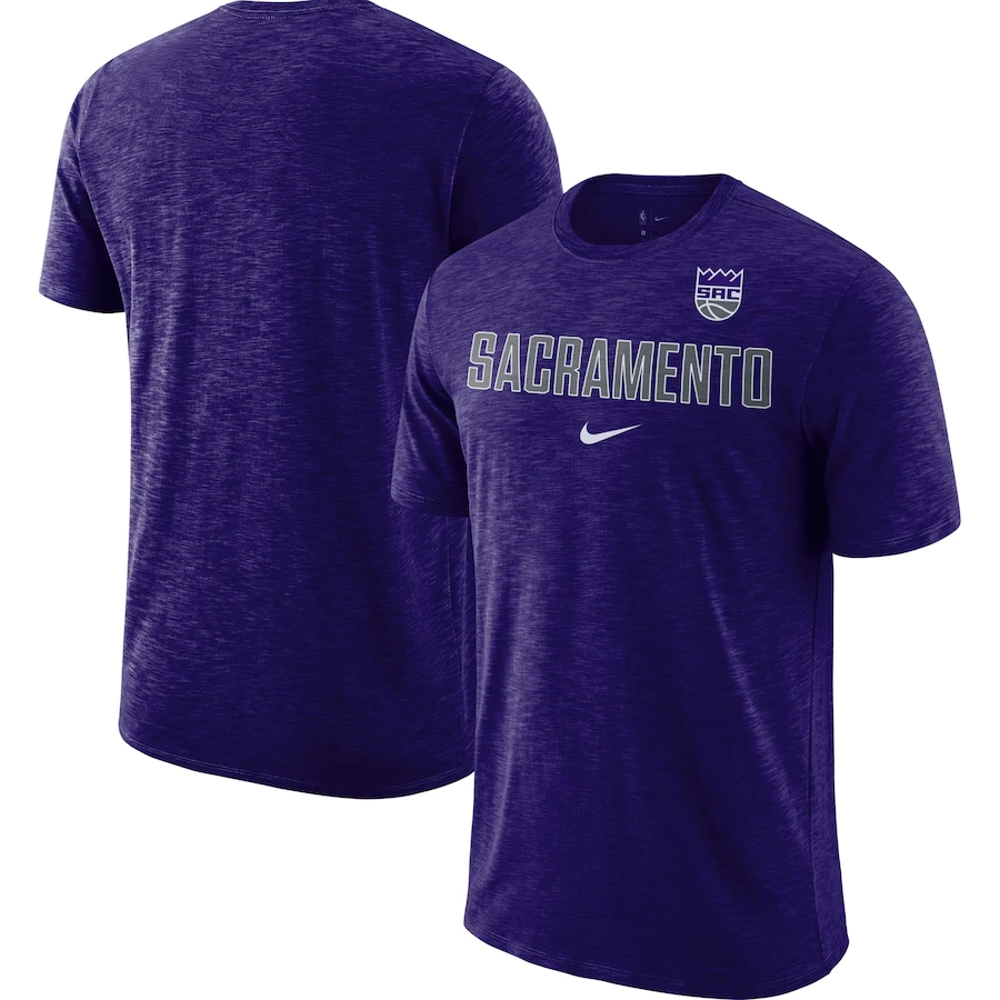 2020 NBA Men Nike Sacramento Kings Heathered Purple Essential Facility Slub Performance TShirt